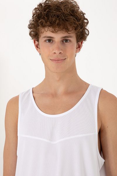 U.S. Polo Assn. Men's Regular Fit Crew Neck White Sleeveless T-Shirt 50299524-Vr013