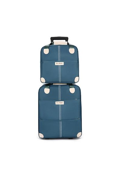 OEM Set Avion pentru bagaje cu geanta de mana, cu doua Roti, 20 inch din doua piese, Albastru