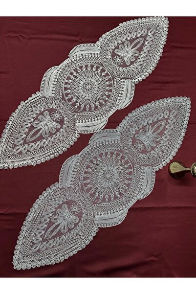 NİVEMESHOME EKRU RUNNER المطرزة