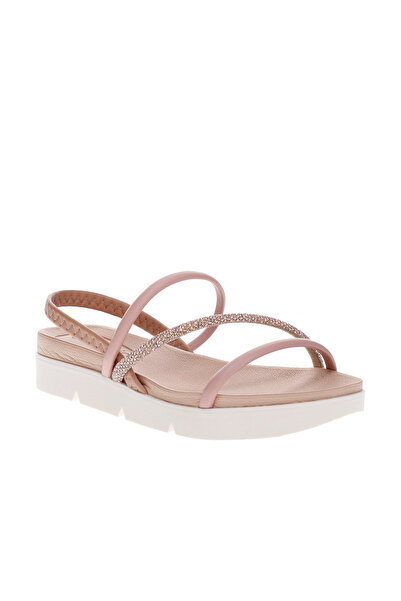 Beira Rio صنادل نسائية مريحة بكعب منخفض/إسفين، لون بيج | صنع في البرازيل