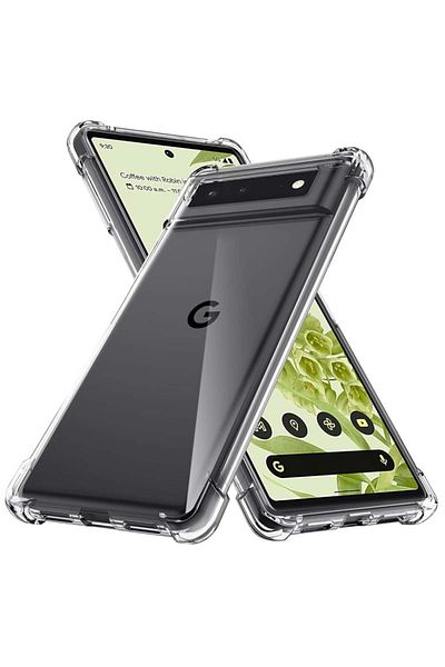 SKYDDAR INNOVATION Case for Google Pixel 6 Pro, Shockproof Clear from Silicone Slim, Transparent, sticker set