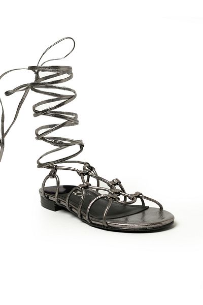 Y.SO Ladies Flat Sandals With Back Strap Grey | Made In India
