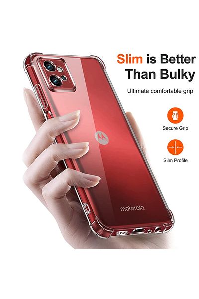 SKYDDAR INNOVATION Husă pentru Motorola Moto G32, rezistentă la șocuri, transparentă, din silicon subțire, set de autocolante