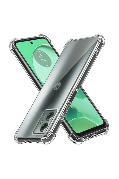 SKYDDAR INNOVATION Husă pentru Motorola Moto G54, rezistentă la șocuri, transparentă, subțire, din silicon, set de autocolante