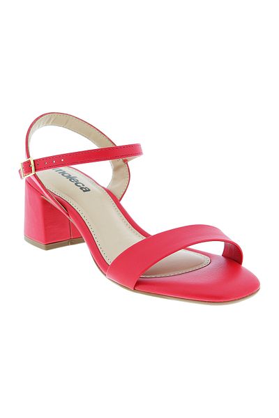 Moleca Ladies Mid Heel Sandals Red | Made In Brazil