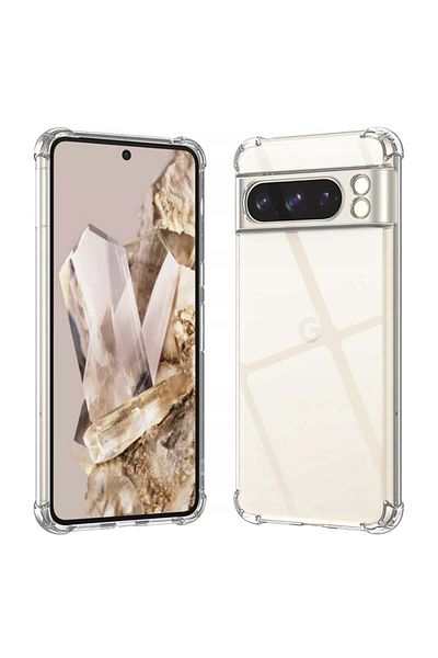 SKYDDAR INNOVATION Case for Google Pixel 8 Pro, Shockproof Clear from Silicone Slim, Transparent, sticker set