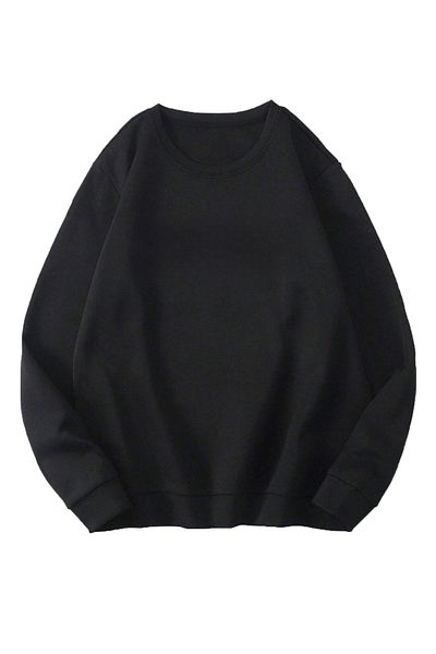Boi Φούτερ νερού - Μαύρη στάμπα Oversize Φούτερ Crew Neck