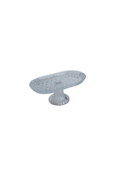 Güzel Guzel OTG07 Oval Large Sweets / Dry Fruit Glass Tray with Stand T:330*157mm/B:105mm/H:115mm