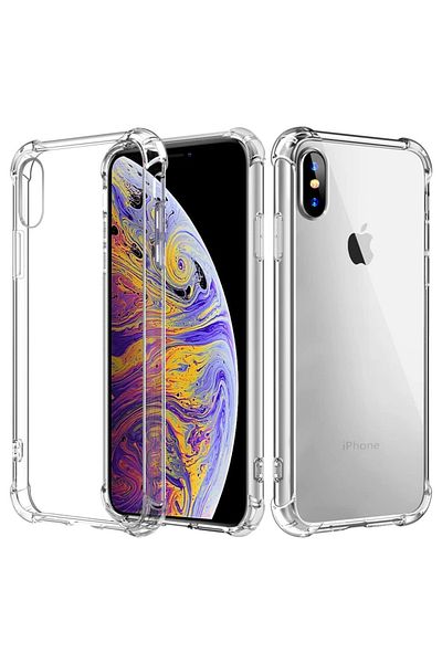 SKYDDAR INNOVATION Carcasă pentru iPhone X, iPhone 10 / XS, rezistentă la șocuri, transparentă, subțire, din silicon, set de autocolante