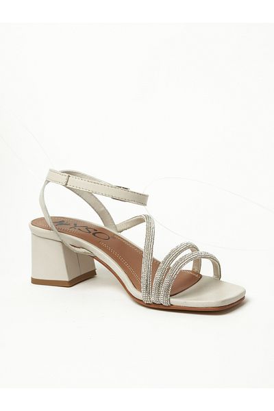 Y.SO Ladies Mid Heel Sandals White | Made In India