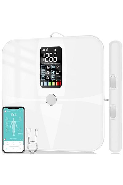 QuTek SmartFit smart scale with 8 electrodes, digital, body composition analyzer, 4xAAA