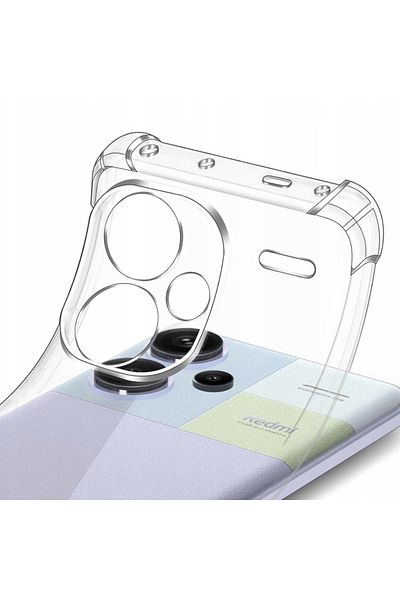 SKYDDAR INNOVATION Husă pentru Xiaomi Redmi Note 13 Pro+ 5G, rezistentă la șocuri, transparentă, din silicon subțire, set autocolante