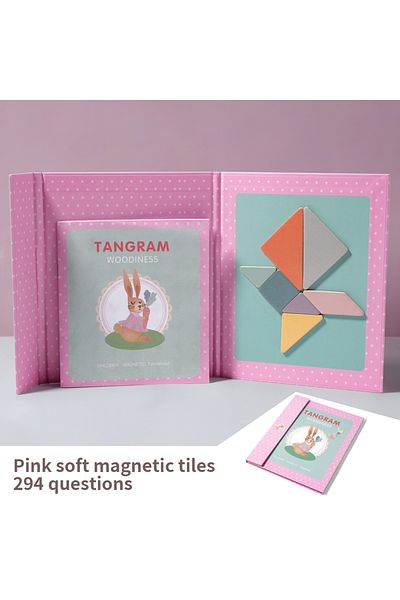 Choice Nb125c3-small Wooden Jigsaw Magnetic Tangram Puzzle Book Educational Toys For Children Baby Kid Port