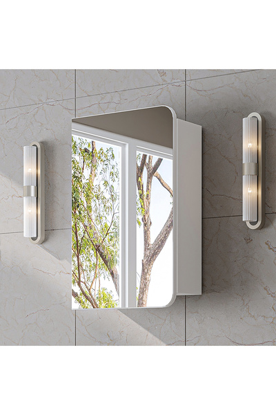 ROOMART Likya Kulpsuz Tek Kapaklı Aynalı Mdflam 45 Cm Aynalı Banyo Üst Dolabı
