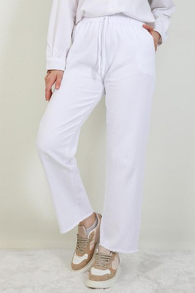 giz astore Tassel Cuff Trousers White