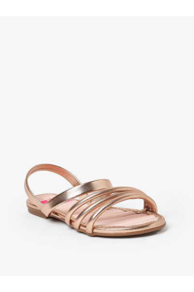 Molekinha Junior Girls Sandals With Back Strap Gold Pink | Made In Brazil