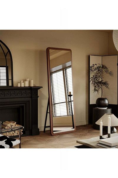 Taimi Full Length Wooden Framed Mirror with Stand for Bedroom Dressing Room Living Room 170x70cm