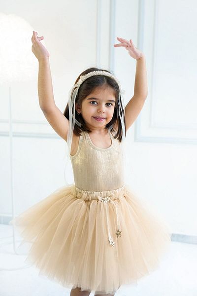 DUCA KIDS ملابس سباحة للفتيات مع حزام لامع ومشبك