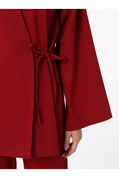 Benin Double Breasted Tie-Up 100% Cotton Kimono - Burgundy - Benin