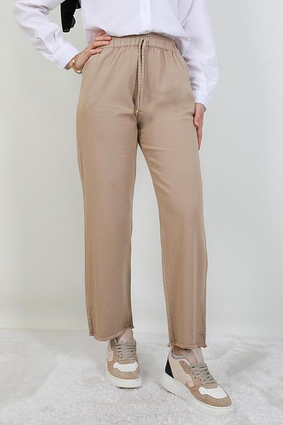 giz astore Tassel Cuffed Trousers Milk Coffee