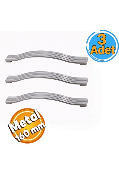 DİKO Diko Çizgili Mobilya Mutfak Dolabı Çekmece Kulpu 160 mm (3 Adet)