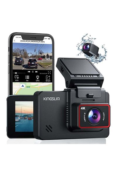 Kingslim D4 4k Dual Dash Cam Front 4k/2.5k And Rear 1080p Camera