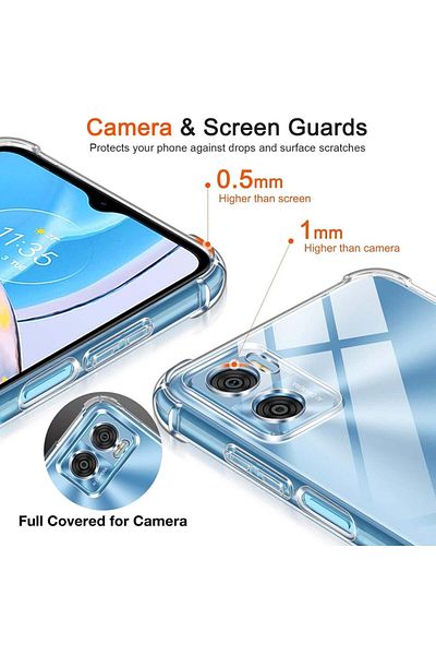 SKYDDAR INNOVATION Husă pentru Motorola Moto E22 / E22i, rezistentă la șocuri, transparentă, subțire, din silicon, set autocolante