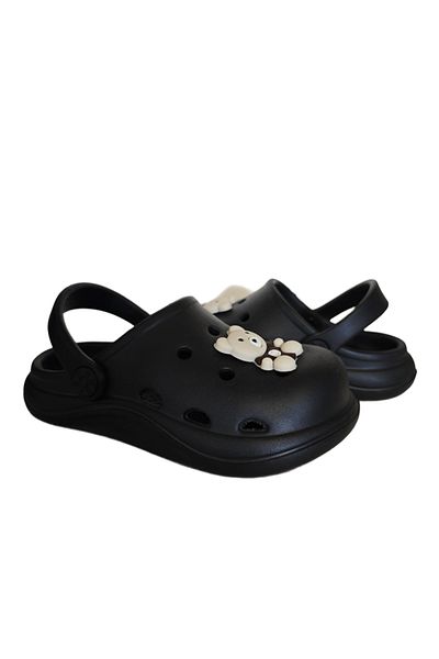 Famele's Cross Anatomical Teddy Bear Figure Black Eva Beach Sea Daily Children's Slippers