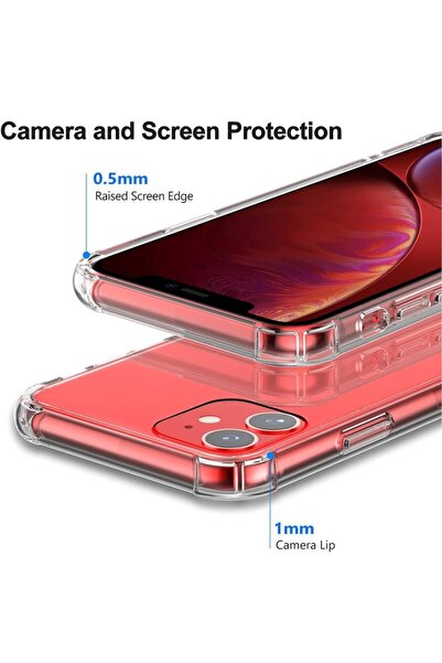 SKYDDAR INNOVATION Θήκη για iPhone 12, Αντικραδασμική, λεπτή, διάφανη, σετ αυτοκόλλητων