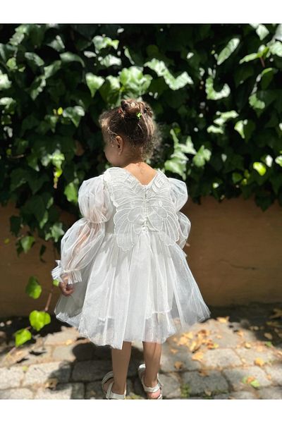 Minizade Summer Tutu Lined Baby Dress Children's Dress Girl's Birthday Party Lined Wedding Dress