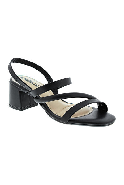 Moleca Ladies Mid Heel Sandals Black | Made In Brazil