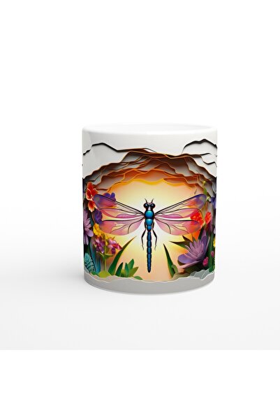 MESCHAIN كوب مطبوع عليه اليعسوب المتوهج في ضوء الشمس