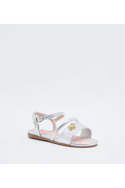 Molekinha Infant Girls Sandals With Back Strap Silver | Made In Brazil