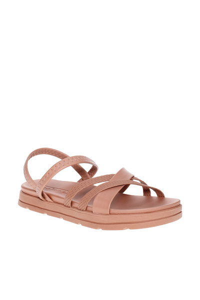 Moleca Ladies Flat Sandals Beige | Made In Brazil