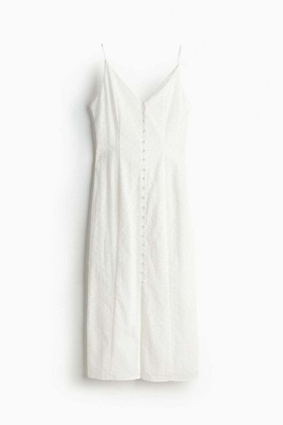 H&M Button-front broderie anglaise dress