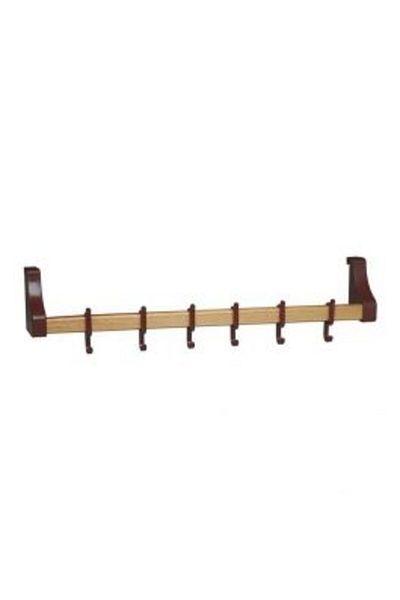 Homelux Hook for door, plastic, 6 hangers, white