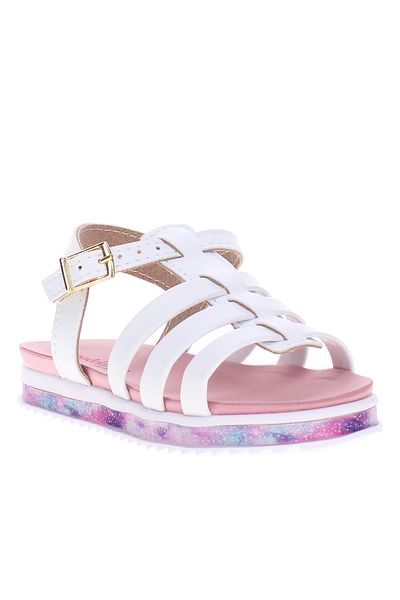 Molekinha Infant Girls Sandals With Back Strap White | Made In Brazil