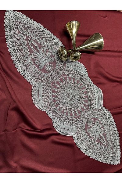 NİVEMESHOME Nivemeshome Gray Embroidered Runner