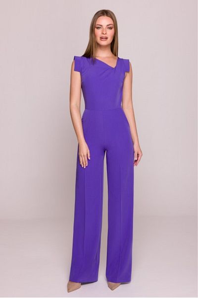 Stylove Asymmetrical Neckline Jumpsuit - Purple
