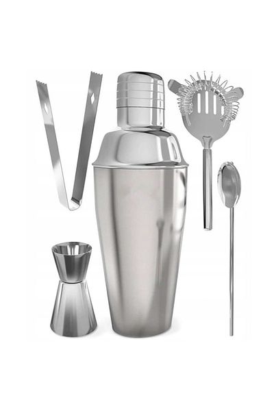 zola Bar set, for making drinks, with 5 accessories, silver