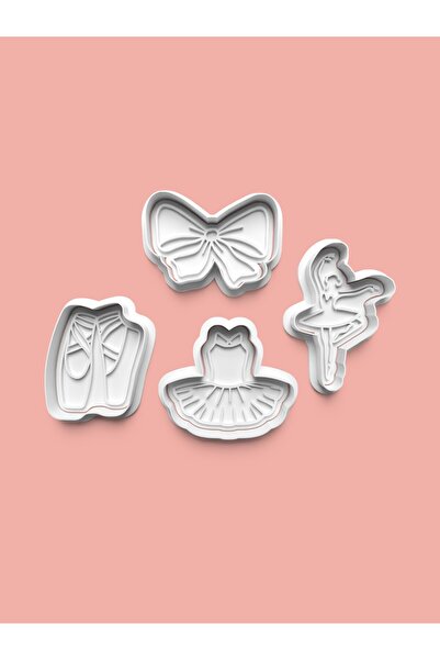 AKTASTORE قالب كوكيز الباله وقالب عجينة السكر، مجموعة من 4 قطع 0821-set