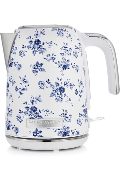 Laura Ashley China Rose 1.7L Wireless Steel Water Heater 2200W, Fast and Safe Boiling