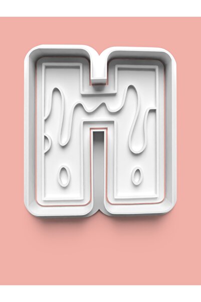 AKTASTORE قالب كوكيز على شكل حرف H منقوش وقالب عجينة السكر