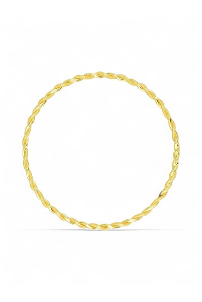 FARUK MÜCEVHERAT 925 Ayar Gümüş Burma Ajda Bilezik 22 Ayar Altın Kaplamalı