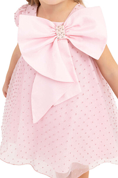 Pamina Short Dress for Girls, - with Headband and Embossed Details, Pink, 33165 - 110 cm