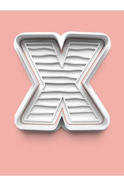 AKTASTORE قالب كوكيز على شكل حرف X منقوش وقالب عجينة السكر