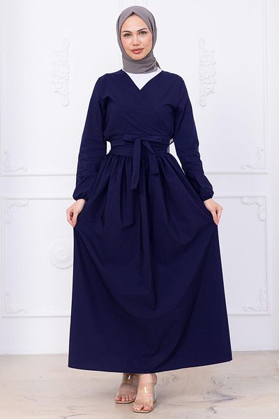 hafsamina Σετ Φούστα με Κορδόνια Navy Blue HM2752