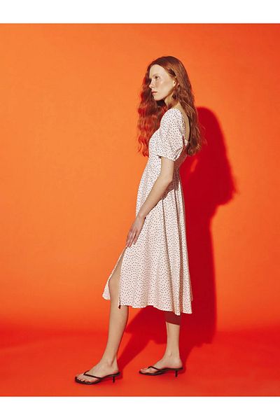 LC Waikiki Xside Square Neck Floral Women's Dress