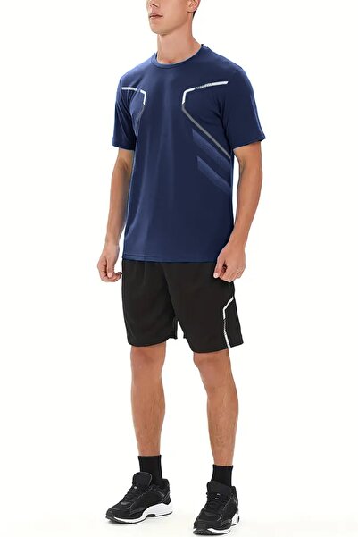 GHASSY CO. Ghassy Co. Men's Ultra Stretchy Moisture Wicking Body Geometric Quick Dry Lightweight Sports T-Shirt