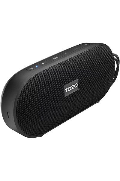 Smart Vibe TOZO® PA1 Portable Wireless Speaker Stereo Sound 20W, Extra Bass, 25h Battery Life, Microphone, Black